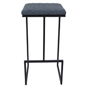 Peacock blue pu and sturdy metal base bar height stool by Leisure Mod additional picture 2