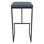 Peacock blue pu and sturdy metal base bar height stool by Leisure Mod additional picture 5