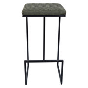 Olive green pu and sturdy metal base bar height stool by Leisure Mod additional picture 2