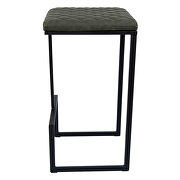 Olive green pu and sturdy metal base bar height stool by Leisure Mod additional picture 4
