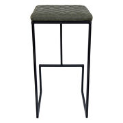 Olive green pu and sturdy metal base bar height stool by Leisure Mod additional picture 5