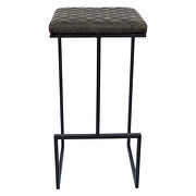 Gray pu and sturdy metal base bar height stool by Leisure Mod additional picture 2