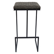 Gray pu and sturdy metal base bar height stool additional photo 2 of 6