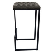 Gray pu and sturdy metal base bar height stool by Leisure Mod additional picture 4