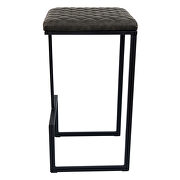 Gray pu and sturdy metal base bar height stool additional photo 4 of 6
