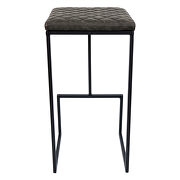 Gray pu and sturdy metal base bar height stool by Leisure Mod additional picture 5