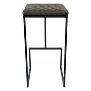 Gray pu and sturdy metal base bar height stool additional photo 5 of 6