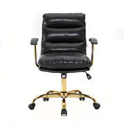 Black modern executive leather office chair additional photo 2 of 8