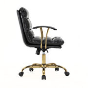 Black modern executive leather office chair additional photo 3 of 8