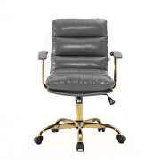 Titanium gray modern executive leather office chair by Leisure Mod additional picture 3