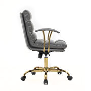 Titanium gray modern executive leather office chair by Leisure Mod additional picture 4