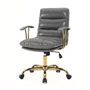 Titanium gray modern executive leather office chair by Leisure Mod additional picture 7