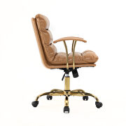 Saddle brown modern executive leather office chair by Leisure Mod additional picture 3