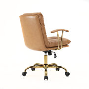 Saddle brown modern executive leather office chair by Leisure Mod additional picture 4
