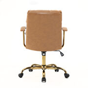 Saddle brown modern executive leather office chair by Leisure Mod additional picture 5