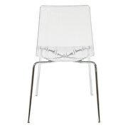 Clear sturdy plastic material and mirror-like legs dining chair/ set of 2 by Leisure Mod additional picture 5