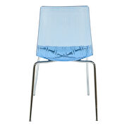 Transparent blue sturdy plastic material and mirror-like legs dining chair/ set of 2 by Leisure Mod additional picture 4
