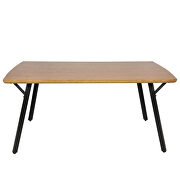 Modern rectangular wood dining table with metal y-shaped joint legs by Leisure Mod additional picture 2