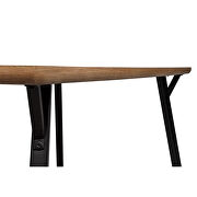Modern rectangular wood dining table with metal y-shaped joint legs by Leisure Mod additional picture 6