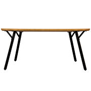 Modern rectangular wood dining table with metal y-shaped joint legs by Leisure Mod additional picture 7