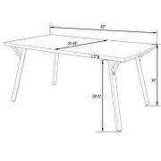 Modern rectangular wood dining table with metal y-shaped joint legs by Leisure Mod additional picture 10