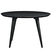 Ebony round wooden top modern dining table by Leisure Mod additional picture 3