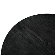 Ebony round wooden top modern dining table by Leisure Mod additional picture 4