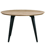 Butternut round wooden top modern dining table by Leisure Mod additional picture 2