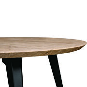 Butternut round wooden top modern dining table by Leisure Mod additional picture 4