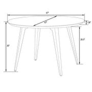 Butternut round wooden top modern dining table by Leisure Mod additional picture 5