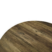Dark brown round wooden top modern dining table by Leisure Mod additional picture 3