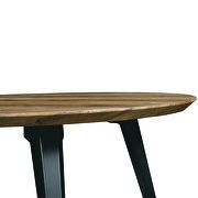 Dark brown round wooden top modern dining table by Leisure Mod additional picture 4