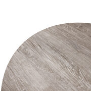 Sunbleached gray modern round wood dining table with metal legs by Leisure Mod additional picture 4