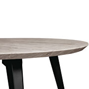 Sunbleached gray modern round wood dining table with metal legs by Leisure Mod additional picture 5