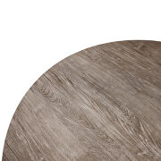 Weathered oak round wooden top modern dining table by Leisure Mod additional picture 4