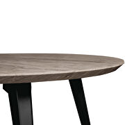 Weathered oak round wooden top modern dining table by Leisure Mod additional picture 5