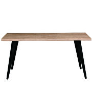 Butternut rectangular wooden top modern dining table by Leisure Mod additional picture 2