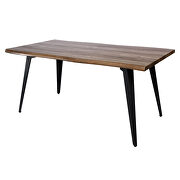 Dark brown rectangular wooden top modern dining table by Leisure Mod additional picture 2