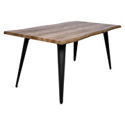 Dark brown rectangular wooden top modern dining table by Leisure Mod additional picture 4