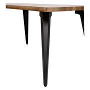 Dark brown rectangular wooden top modern dining table by Leisure Mod additional picture 9