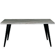 Weathered oak rectangular wooden top modern dining table by Leisure Mod additional picture 2
