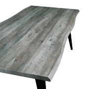 Weathered oak rectangular wooden top modern dining table by Leisure Mod additional picture 3