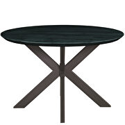 Ebony round wooden top and metal base dining table by Leisure Mod additional picture 2