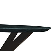 Ebony round wooden top and metal base dining table by Leisure Mod additional picture 4