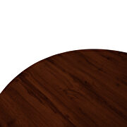 Dark walnut round wooden top and metal base dining table by Leisure Mod additional picture 3