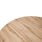 Maple round wooden top and metal base dining table by Leisure Mod additional picture 3