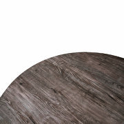Rustic gray round wooden top and metal base dining table by Leisure Mod additional picture 3