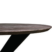 Rustic gray round wooden top and metal base dining table by Leisure Mod additional picture 4