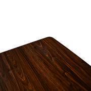 Dark walnut rectangular wooden top and metal base dining table by Leisure Mod additional picture 3
