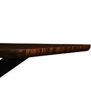 Dark walnut rectangular wooden top and metal base dining table additional photo 4 of 5